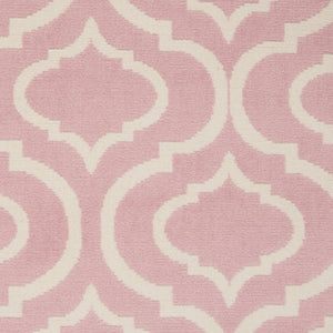 HomeRoots 6' Pink and Ivory Moroccan Area Rug - Modern Power Loomed Design for Stylish Home Décor and Comfort 6' X 9' 527710