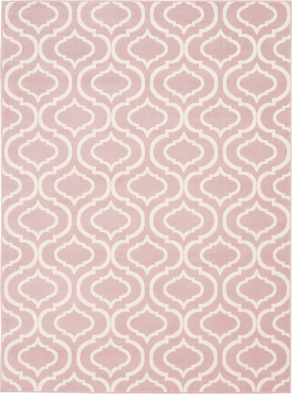 Homeroots 6' X 9' Pink And Ivory Moroccan Power Loom Area Rug  Polypropylene 527710