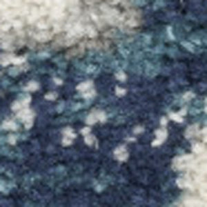 Homeroots 10' Runner Blue And Ivory Floral Power Loom Distressed Runner Rug  Polypropylene 527715