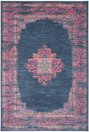 Homeroots 12' X 18' Blue Moroccan Power Loom Distressed Area Rug  Polypropylene 527716