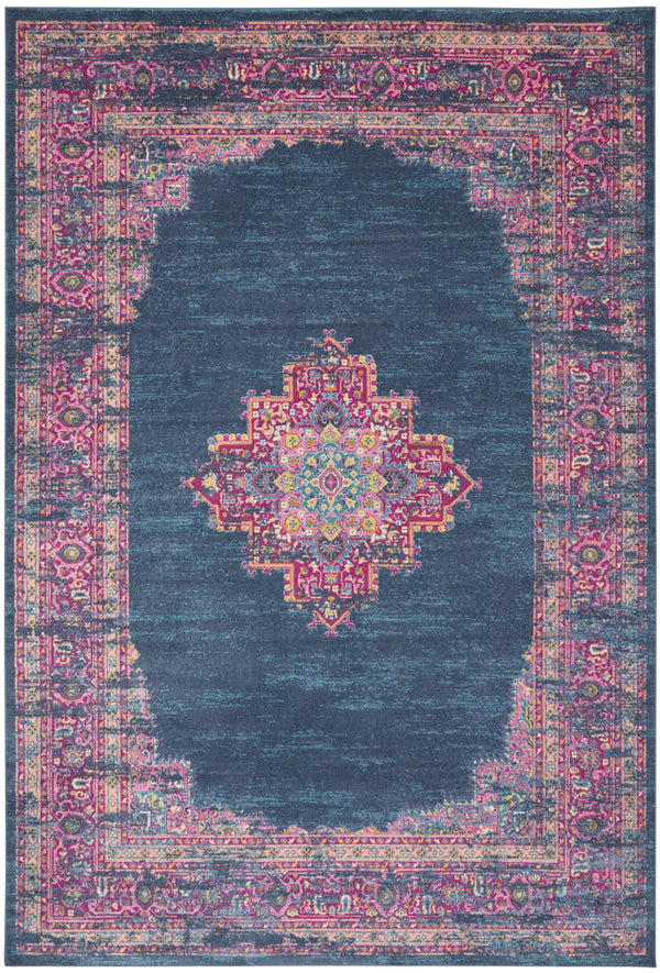 Homeroots 12' X 18' Blue Moroccan Power Loom Distressed Area Rug  Polypropylene 527716