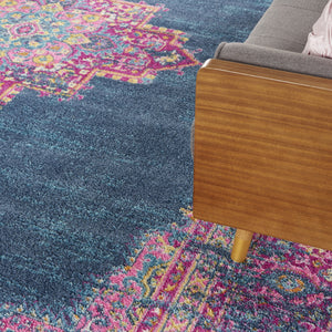 Homeroots 12' X 18' Blue Moroccan Power Loom Distressed Area Rug  Polypropylene 527716