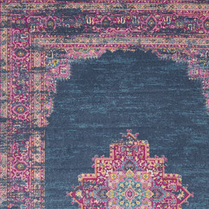 Homeroots 12' X 18' Blue Moroccan Power Loom Distressed Area Rug  Polypropylene 527716