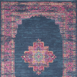 Homeroots 12' X 18' Blue Moroccan Power Loom Distressed Area Rug  Polypropylene 527716