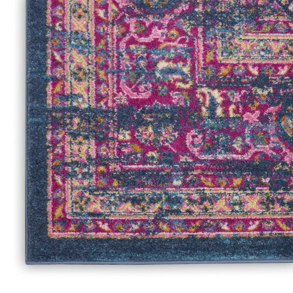 HomeRoots 12' Blue Moroccan Power Loom Area Rug - Distressed Design for Stylish Living Spaces and Durability 10' X 14' 527717