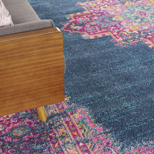 HomeRoots 12' Blue Moroccan Power Loom Area Rug - Distressed Design for Stylish Living Spaces and Durability 10' X 14' 527717