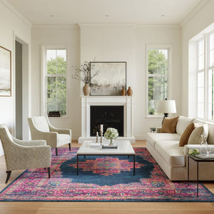 HomeRoots 12' Blue Moroccan Power Loom Area Rug - Distressed Design for Stylish Living Spaces and Durability 12' X 15' 527718