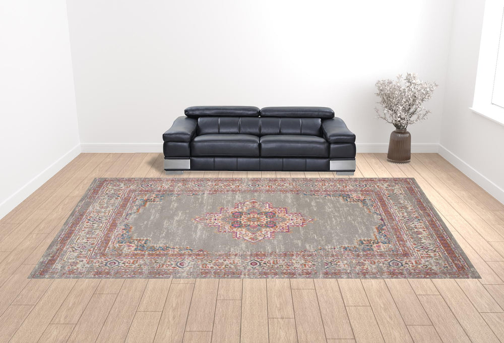 Homeroots 12' X 18' Blue Moroccan Power Loom Distressed Area Rug  Polypropylene 527723