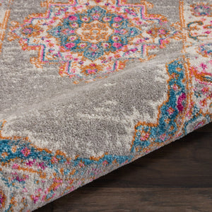 HomeRoots 9' Gray Floral Power Loom Area Rug - Timeless Elegance for High-Traffic Spaces, Easy to Maintain 12' X 18' 527723