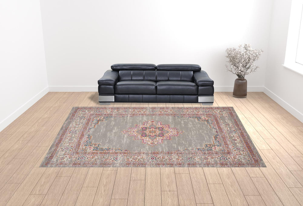 Homeroots 12' X 15' Blue Moroccan Power Loom Distressed Area Rug  Polypropylene 527724