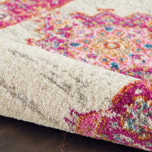 HomeRoots 9' Pink Floral Power Loom Area Rug - Timeless Charm, Cozy Warmth, Durable Design for Any Room 12' X 18' 527726