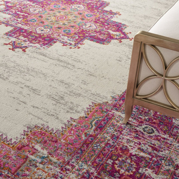 HomeRoots 9' Pink Floral Power Loom Area Rug - Timeless Charm, Cozy Warmth, Durable Design for Any Room 12' X 18' 527726