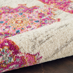 HomeRoots 9' Pink Floral Power Loom Area Rug - Timeless Charm, Cozy Warmth, Durable Design for Any Room 10' X 14' 527727