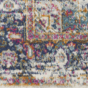 Homeroots 10' Runner Blue And Ivory Oriental Power Loom Distressed Runner Rug  Polypropylene 527730