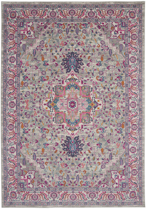 Homeroots 9' X 12' Gray Floral Power Loom Area Rug  Polypropylene 527735