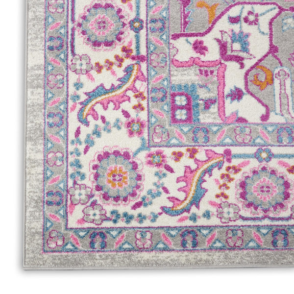 HomeRoots 5' Gray Floral Power Loom Area Rug - Elegant Design for Modern and Traditional Spaces, Durable & Stylish 9' X 12' Rectangle 527735