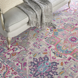 HomeRoots 5' Gray Floral Power Loom Area Rug - Elegant Design for Modern and Traditional Spaces, Durable & Stylish 9' X 12' Rectangle 527735