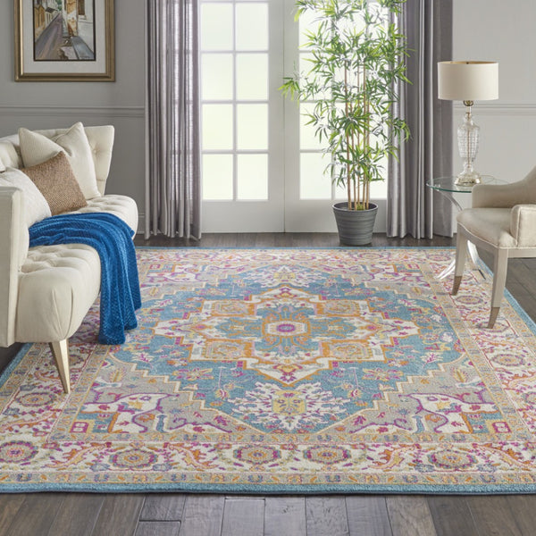 HomeRoots 5' Gray Floral Power Loom Area Rug - Modern Elegance for Every Space, Durable & Easy to Maintain 9' X 12' Rectangle 527738