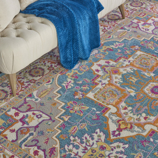 HomeRoots 5' Gray Floral Power Loom Area Rug - Modern Elegance for Every Space, Durable & Easy to Maintain 9' X 12' Rectangle 527738