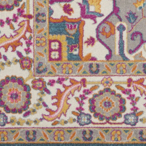 Homeroots 9' X 12' Gray Floral Power Loom Area Rug  Polypropylene 527738