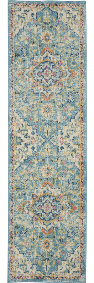 Homeroots 10' Ivory Floral Power Loom Runner Rug  Polypropylene 527743