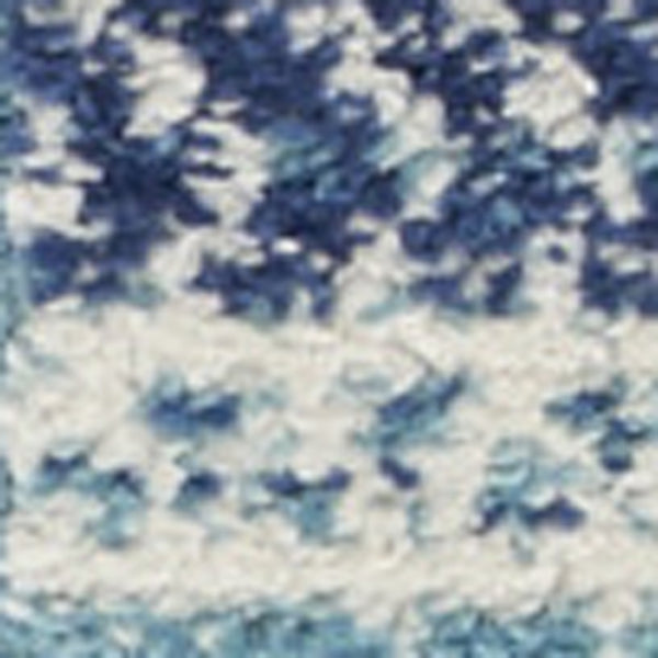 Homeroots 10' Navy Blue Floral Power Loom Runner Rug  Polypropylene 527746