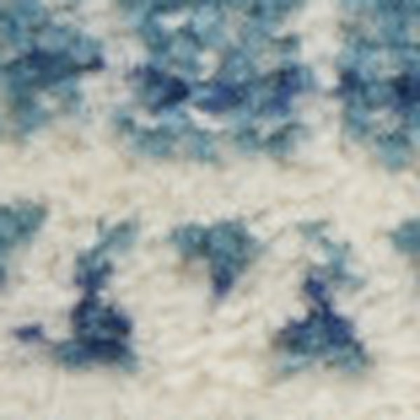 Homeroots 10' Navy Blue Floral Power Loom Runner Rug  Polypropylene 527746