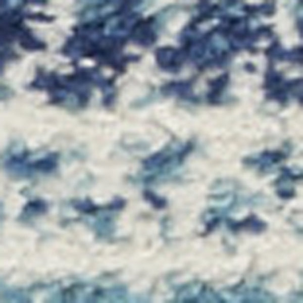 Homeroots 10' Navy Blue Floral Power Loom Runner Rug  Polypropylene 527746