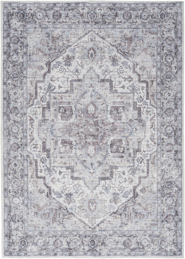 Homeroots 5' X 7' Blue And Pink Floral Power Loom Distressed Washable Area Rug  Polyester 527751