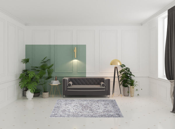 Homeroots 5' X 7' Blue And Pink Floral Power Loom Distressed Washable Area Rug  Polyester 527751