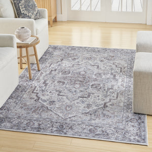 Homeroots 5' X 7' Blue And Pink Floral Power Loom Distressed Washable Area Rug  Polyester 527751