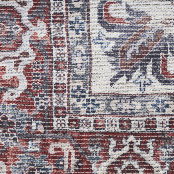 Homeroots 6' X 9' Gray Floral Power Loom Distressed Washable Area Rug  Polyester 527761