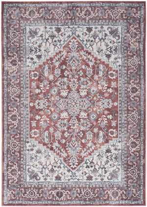 Homeroots 8' X 10' Gray Floral Power Loom Distressed Washable Area Rug  Polyester 527762