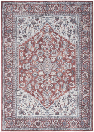HomeRoots 5' Gray Floral Area Rug - Distressed Washable Design for Elegant Living Spaces, 5x7 Durable Charm 527763