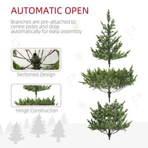 English Elm Homcom 6Ft Realistic Cedar Christmas Tree With 1933 Tips, Easy Setup & Safe Flame-Retardant Design W2225P249640