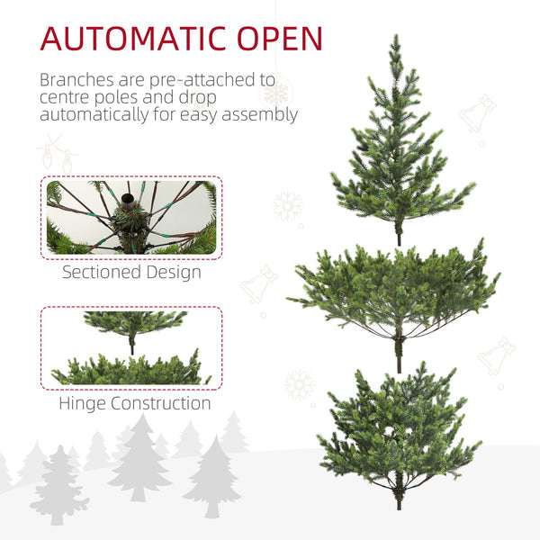 English Elm Homcom 6Ft Realistic Cedar Christmas Tree With 1933 Tips, Easy Setup & Safe Flame-Retardant Design W2225P249640