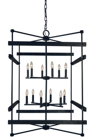 Framburg 12-light Handcrafted Matte Black Rustic Chic Chandelier – Elegant Lighting For Timeless Interiors Matte Black Metal 5278 Mblack