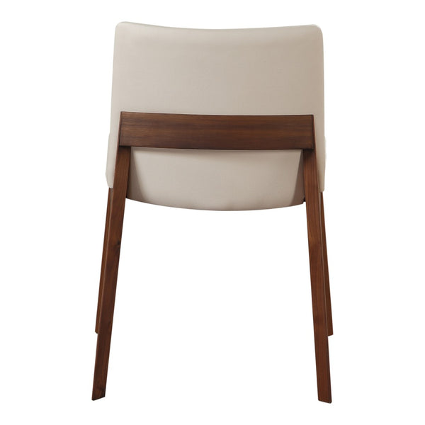 HomeRoots Set of Two Stylish Faux Leather Dining Chairs – Modern White & Brown Upholstered Accent Seating 527800