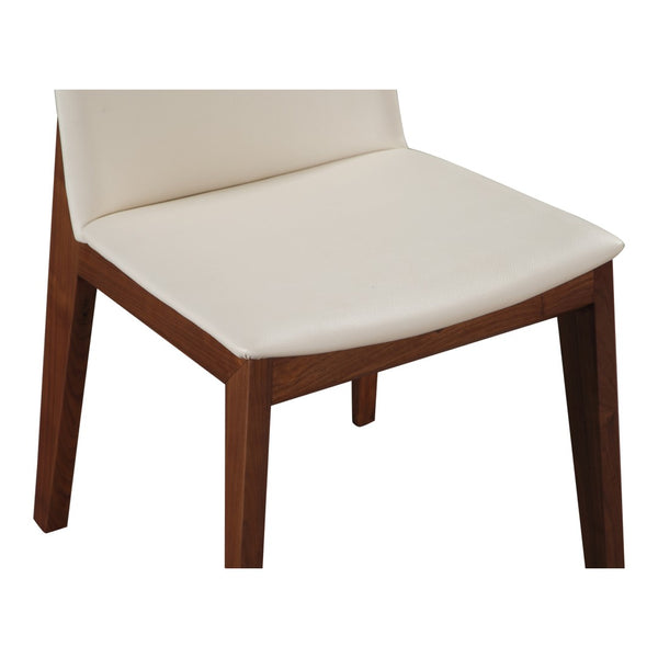 HomeRoots Set of Two Stylish Faux Leather Dining Chairs – Modern White & Brown Upholstered Accent Seating 527800