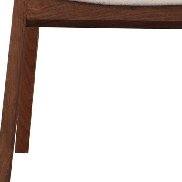 HomeRoots Set of Two Stylish Faux Leather Dining Chairs – Modern White & Brown Upholstered Accent Seating 527800