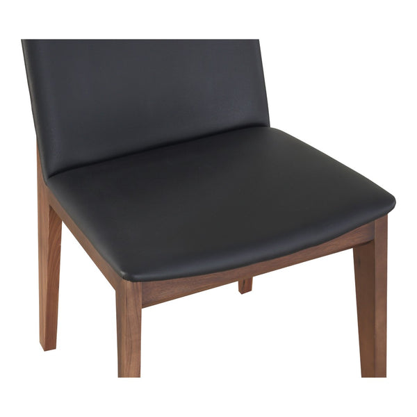 HomeRoots Set of Two Stylish Black and Walnut Mid-Century Side Chairs for Dining, Office, or Bedroom Use 527802