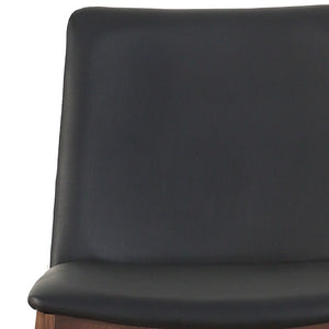 HomeRoots Set of Two Stylish Black and Walnut Mid-Century Side Chairs for Dining, Office, or Bedroom Use 527802