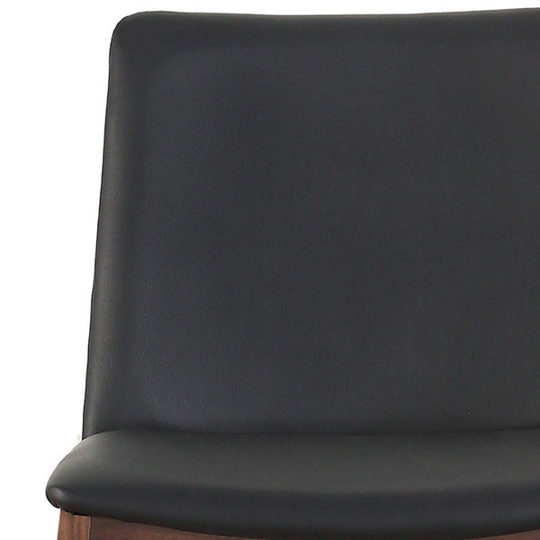 HomeRoots Set of Two Stylish Black and Walnut Mid-Century Side Chairs for Dining, Office, or Bedroom Use 527802