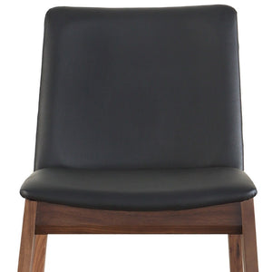 HomeRoots Set of Two Stylish Black and Walnut Mid-Century Side Chairs for Dining, Office, or Bedroom Use 527802