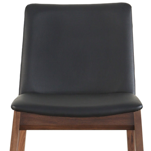 HomeRoots Set of Two Stylish Black and Walnut Mid-Century Side Chairs for Dining, Office, or Bedroom Use 527802