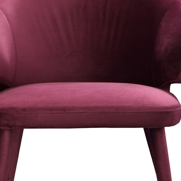 HomeRoots Purple Velvet Dining Arm Chair with Sturdy Metal Legs – Stylish, Comfortable, and Versatile Accent Piece 527804