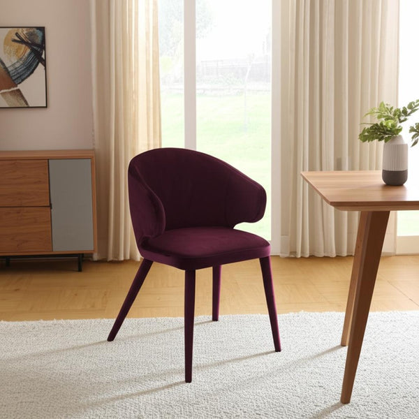 HomeRoots Purple Velvet Dining Arm Chair with Sturdy Metal Legs – Stylish, Comfortable, and Versatile Accent Piece 527804