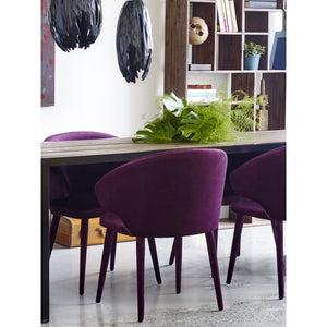 HomeRoots Purple Velvet Dining Arm Chair with Sturdy Metal Legs – Stylish, Comfortable, and Versatile Accent Piece 527804
