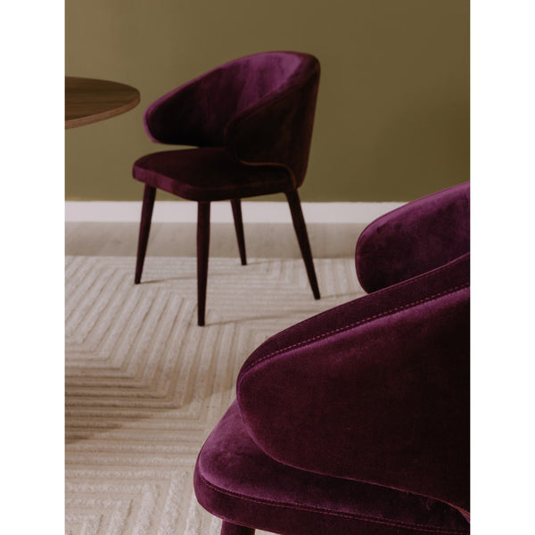 HomeRoots Purple Velvet Dining Arm Chair with Sturdy Metal Legs – Stylish, Comfortable, and Versatile Accent Piece 527804