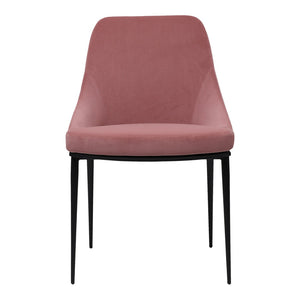 HomeRoots Set of Two Stylish Pink and Black Velvet Dining Chairs - Modern Comfort for Any Space 527807